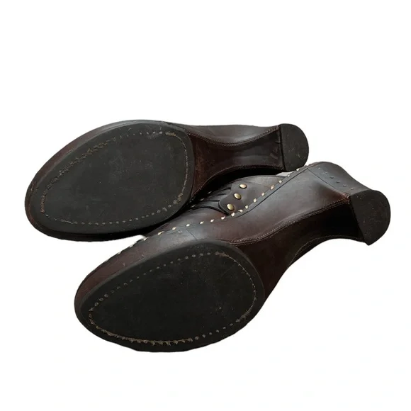 FRYE Mules Brown Leather Slip on Shoes Size 7 - Picture 7 of 11